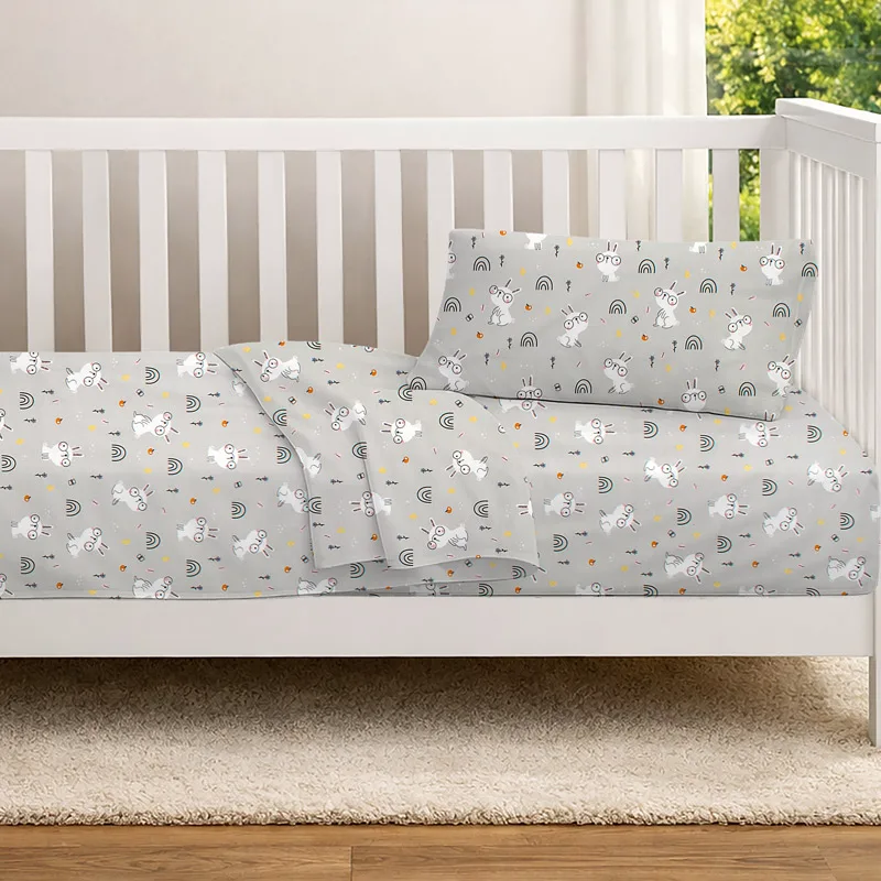 Παπλωματοθήκη Κούνιας 120x160 Dimcol Rabbit Garden 586 Grey
