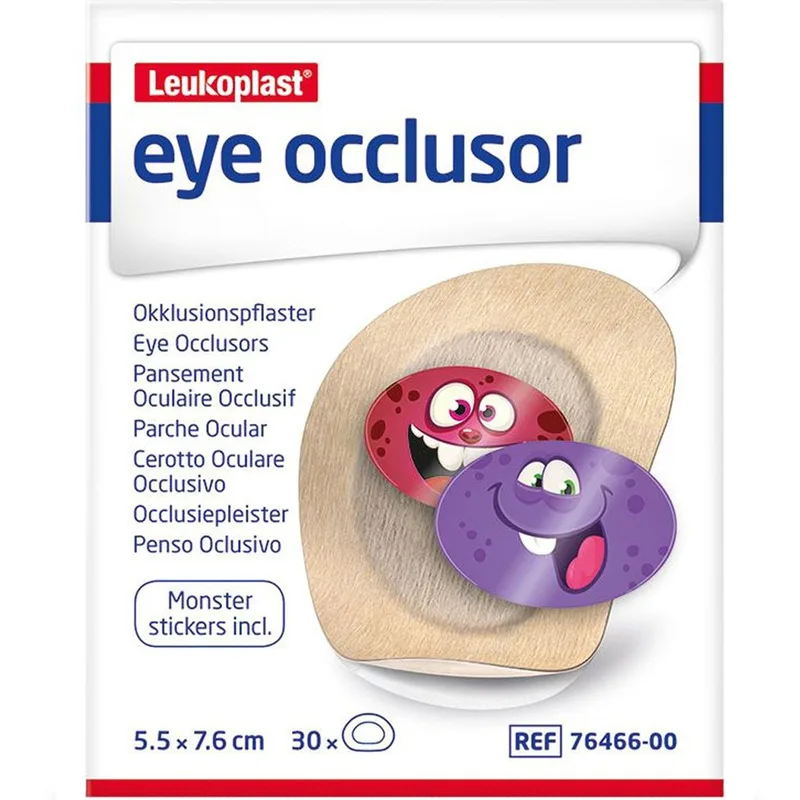 Leukoplast Eye Occlusor 5.5cm x 7.6cm Υποαλλεργικά Αυτοκόλλητα Φωτοστεγανά Επιθέματα Ματιών 30 Τεμάχια