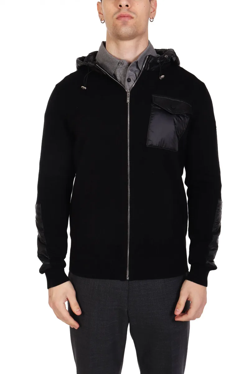 KARL LAGERFELD ΠΛΕΚΤΟ ZIPHOOD LOGO POCKET ΜΑΥΡΟ