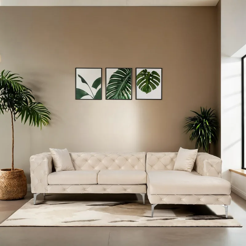 Γωνιακός Καναπές Como Eco Right - Μπεζ 569Hln1803 (270x72x180)