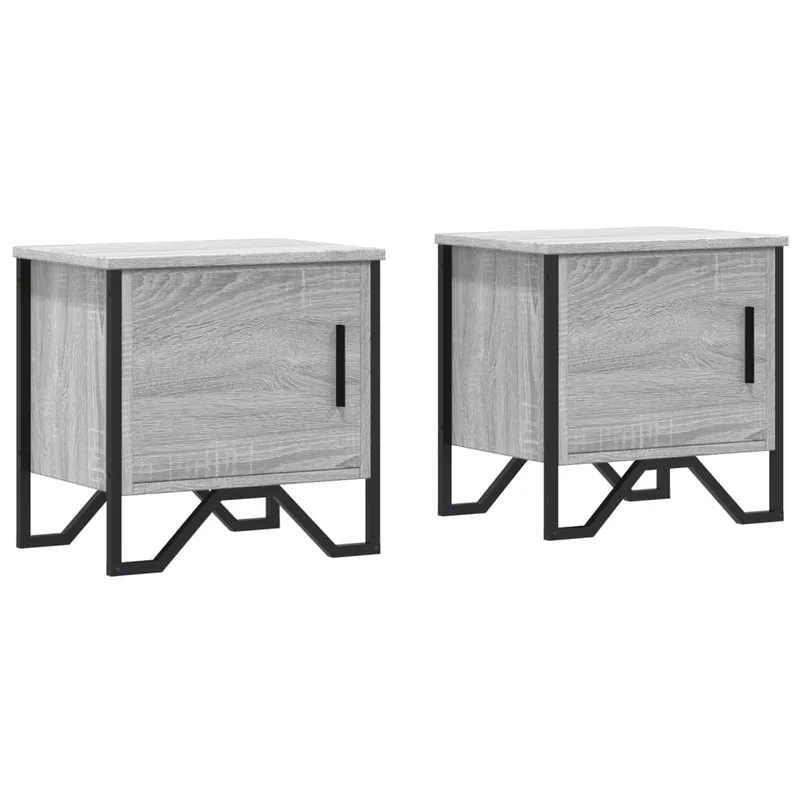 vidaXL Κομοδίνα 2 τεμ. Γκρι Sonoma 40x30x40 εκ. από Επεξεργασμένο Ξύλο