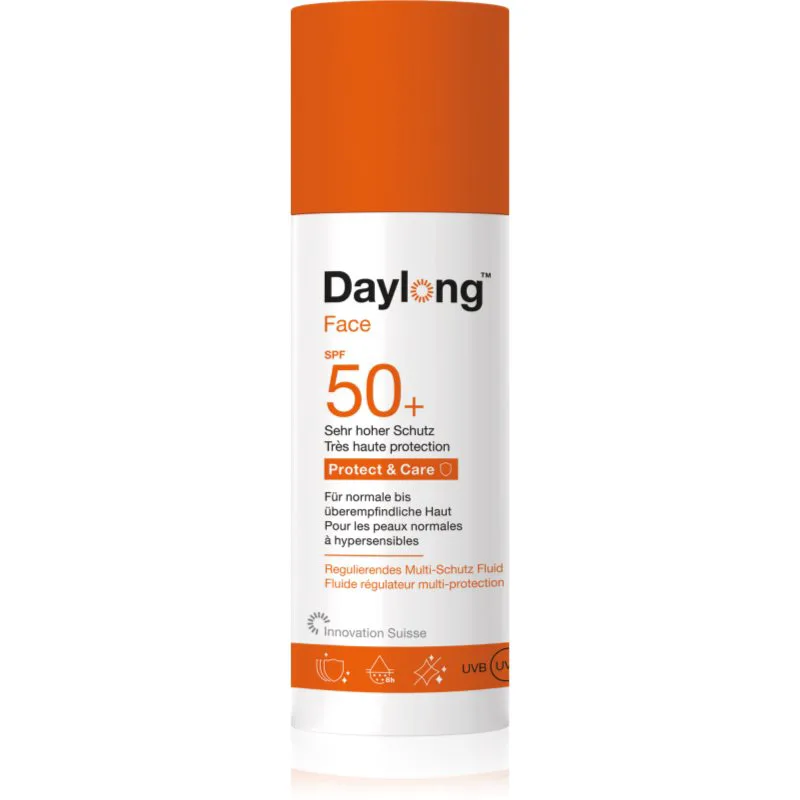 Daylong Protect & Care Face Fluid SPF50+ προστετυτικό υγρό για όλους τους τύπους επιδερμίδας ακόμα και ευαίσθητης SPF 50+ 50 ml