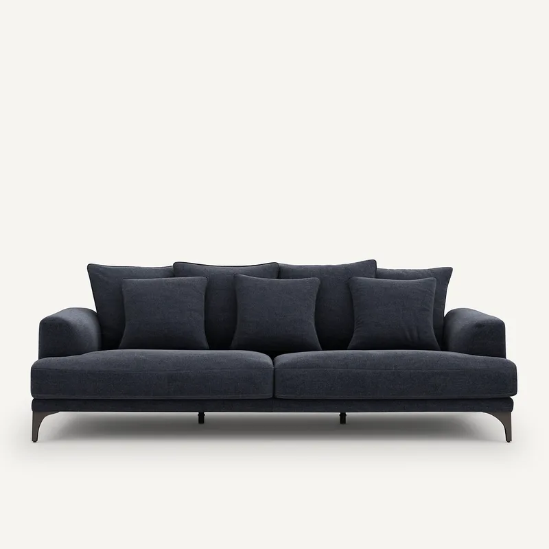 Καναπές με μελανζέ ταπετσαρία Μ105xΠ217xΥ84cm