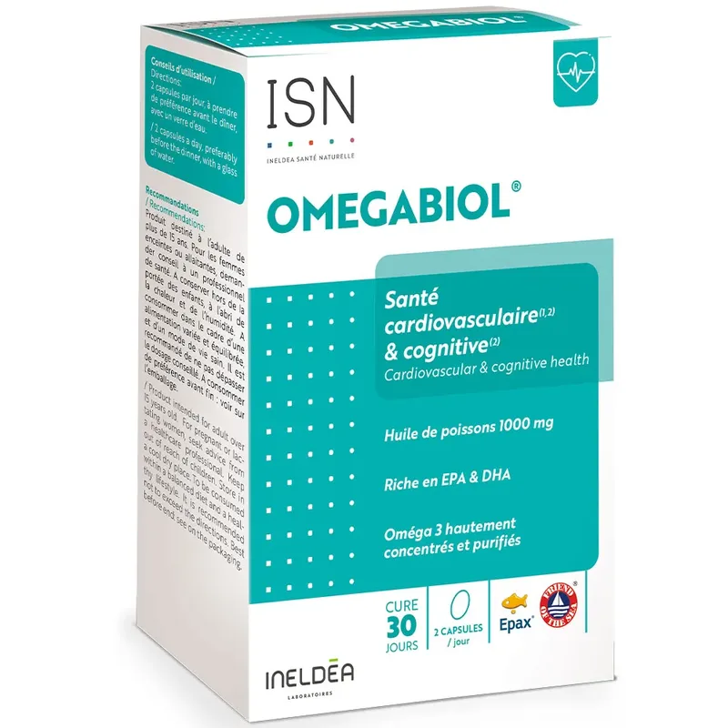 Ineldea Santé Naturelle Omegabiol® Cardiovascular and cognitive health 60 capsules