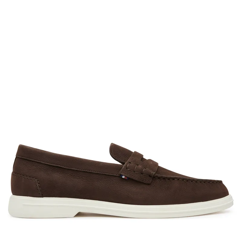Μοκασίνια Tommy Hilfiger Nubuck P Loafer FM0FM05350 Καφέ