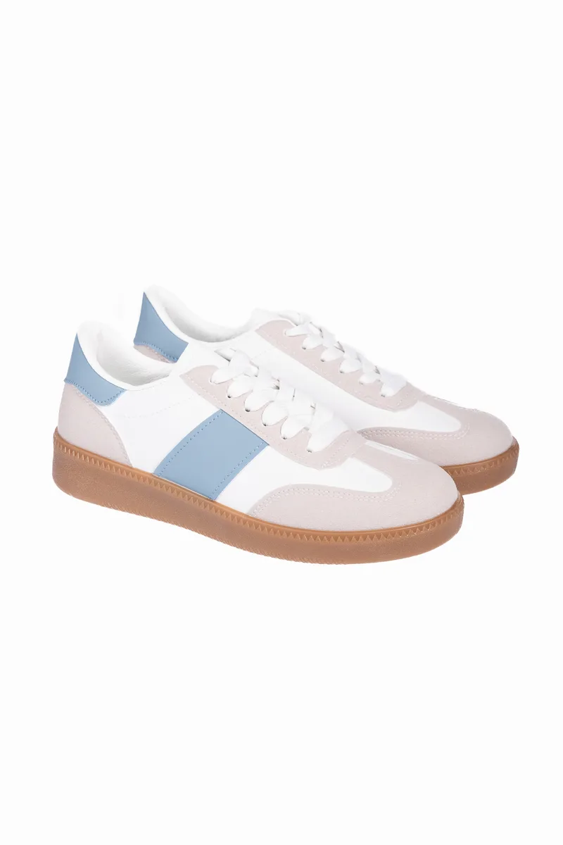 Γυναικεία sneakers με συνδυασμό υλικών - Μπλε