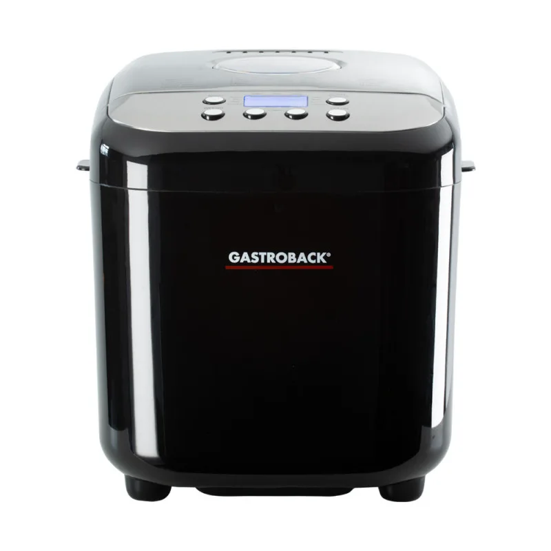 Φούρνος ψωμιού Gastroback Design Pro 42822, 500 W, 500-750-1000 γρ., 19 προγράμματα, Αντικολλητικό δοχείο, 7 είδη ψωμιού, 3 επίπεδα ψησίματος, Μαύρο