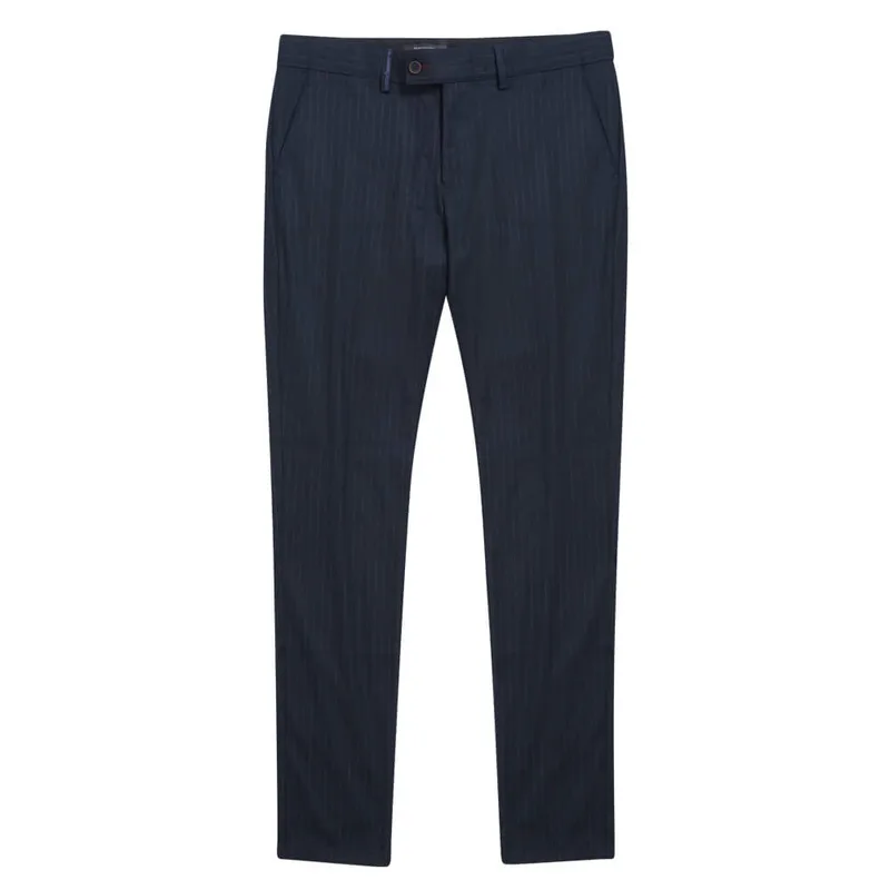 Prince Oliver Υφασμάτινο Παντελόνι Ριγέ Μπλε (Comfort Fit)
