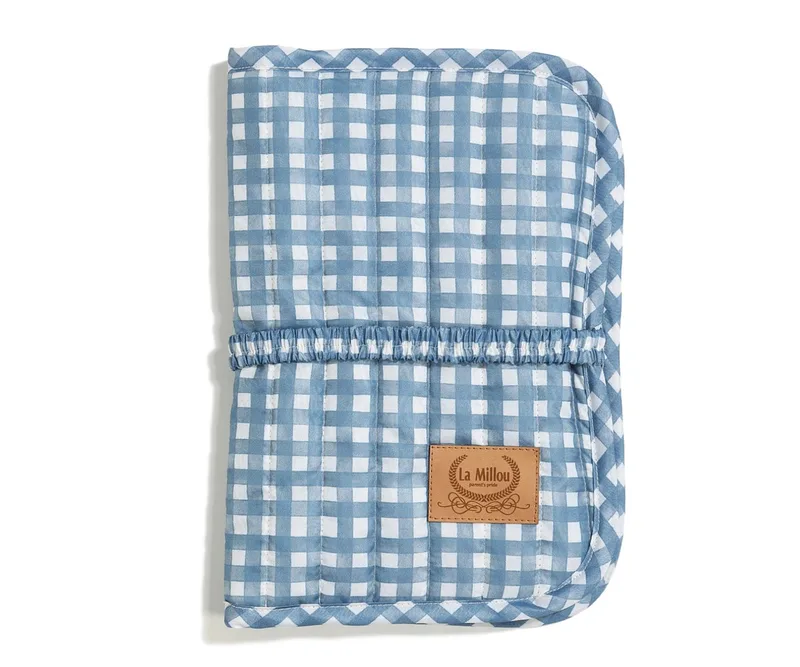 Mollet Quilted Diaper Pouch Nylon Berry Vichy