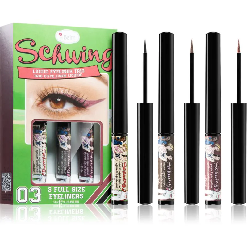 theBalm Schwing® Liquid Eyeliner Trio μακράς διαρκείας ρευστό λάινερ ματιών 3x1.7 ml