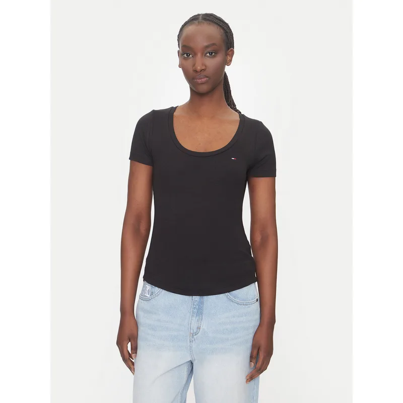 Tommy Jeans T-Shirt Essential DW0DW20916 Μαύρο Regular Fit