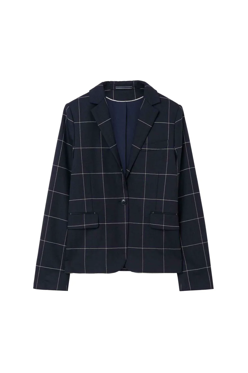 Gant γυναικείο μάλλινο σακάκι με all-over checked pattern - 4770008 Μπλε Σκούρο