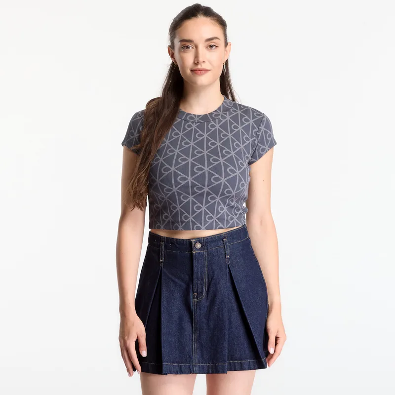 T-shirt Calvin Klein Jeans A- Monologo Baby Tee Ebony XS
