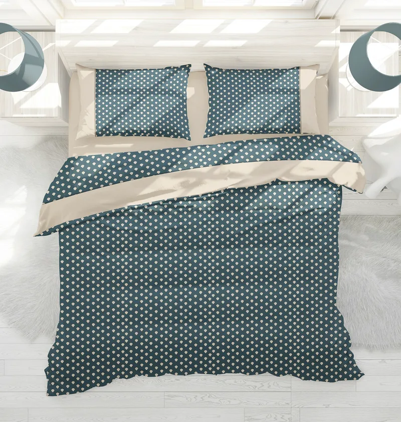 Drops σετ θηκη king 240x260 2*50x70 100% cotton 144tc petrol