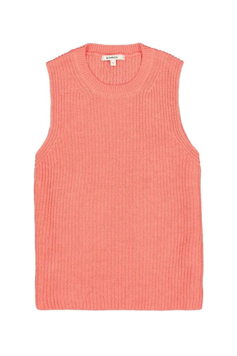 Garcia Γυναικείο Ribbed Sleeveless Top - Coral-Q260025
