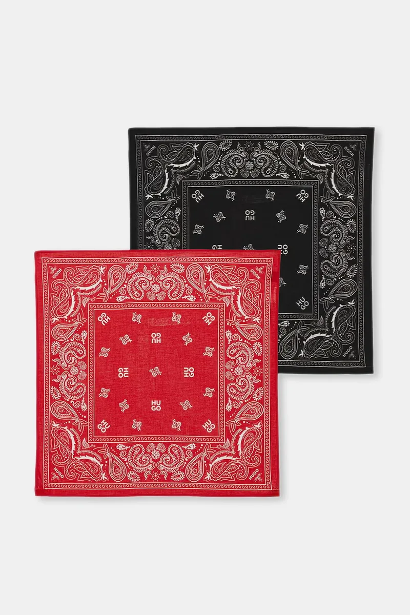 HUGO τετράγωνο μαντήλι ανδρικό βαμβακερό 2Bandana_pack_M