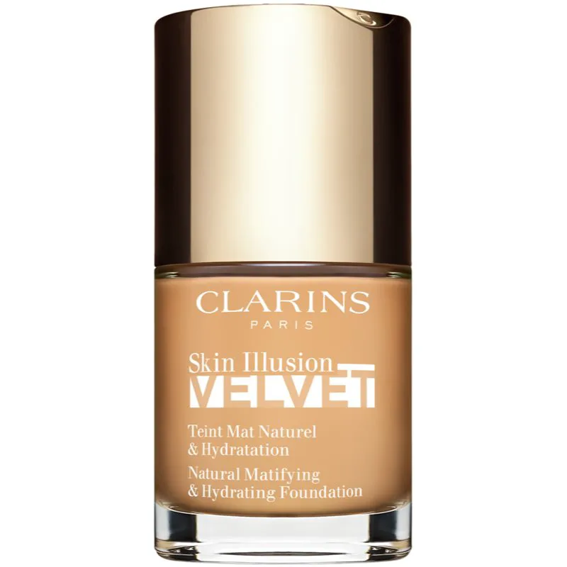 Clarins Skin Illusion Velvet Υγρή ματ βάση με θρεπτικό αποτέλεσμα απόχρωση 110.5W 30 ml