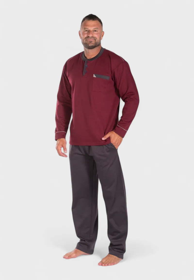 Πιτζάμα ανδρική φούτερ Collection Winter Colors Μπορντό CL2670-2-Μπορντώ