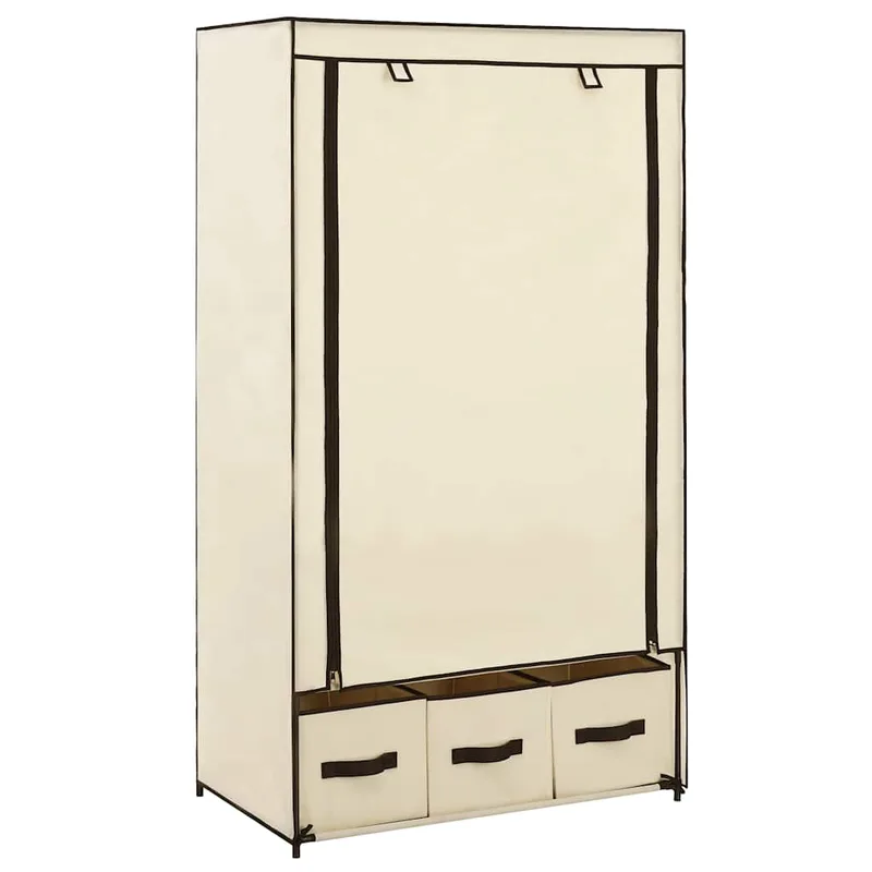 vidaXL Ντουλάπα Κρεμ 87x49x159 εκ. Ύφασμα