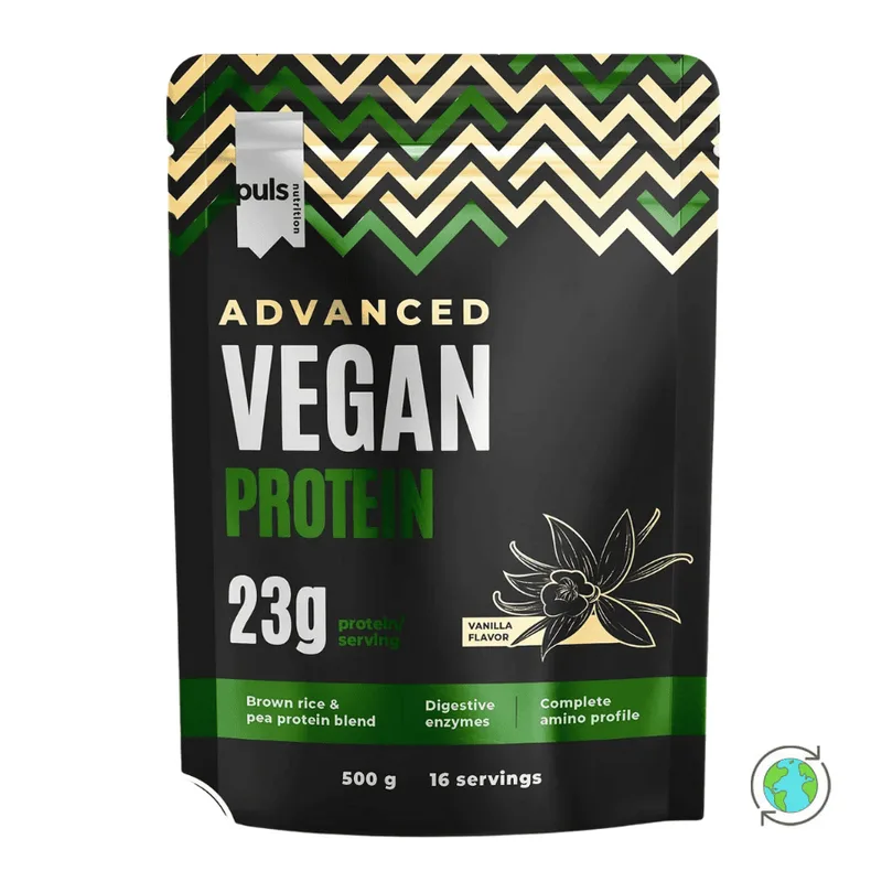 Vegan Blend Vanilla 75% Πρωτεΐνη - Puls Nutrition - 500gr Φινλανδία High Protein