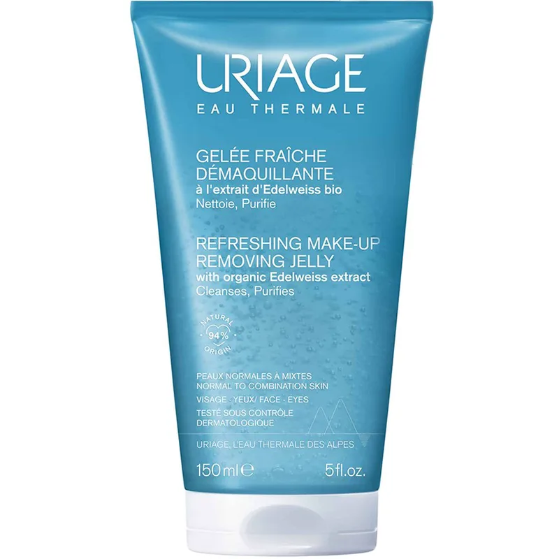 Uriage Refreshing Make-up Removing Jelly Αναζωογονητικό Gel Καθαρισμού & Ντεμακιγιαζ Προσώπου, Ματιών για Κανονικές, Μικτές Επιδερμίδες 150ml