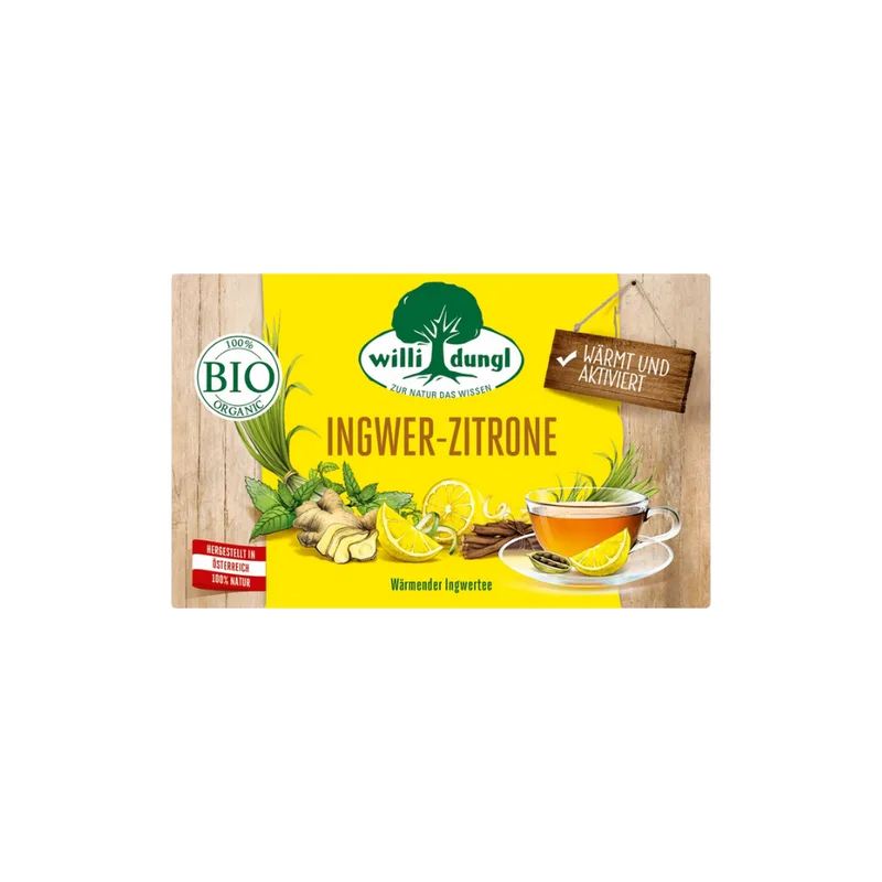 Willi Dungl Organic Ginger and Lemon Herbal Tea, 36 G