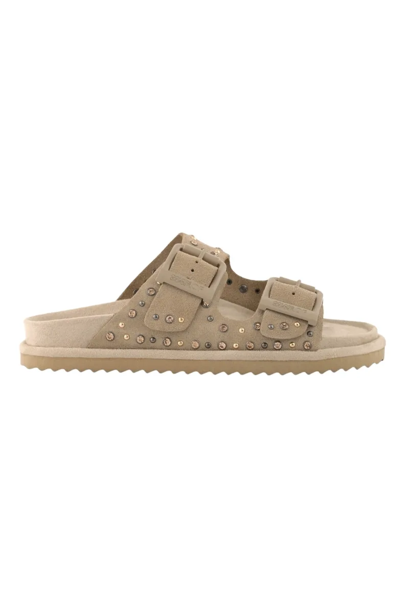 COLORS OF CALIFORNIA Σανδάλια - Πέδιλα TWO BUCKLE SANDAL WITH STUDS - BEIGE-HC.BIOW05N-BEIGE
