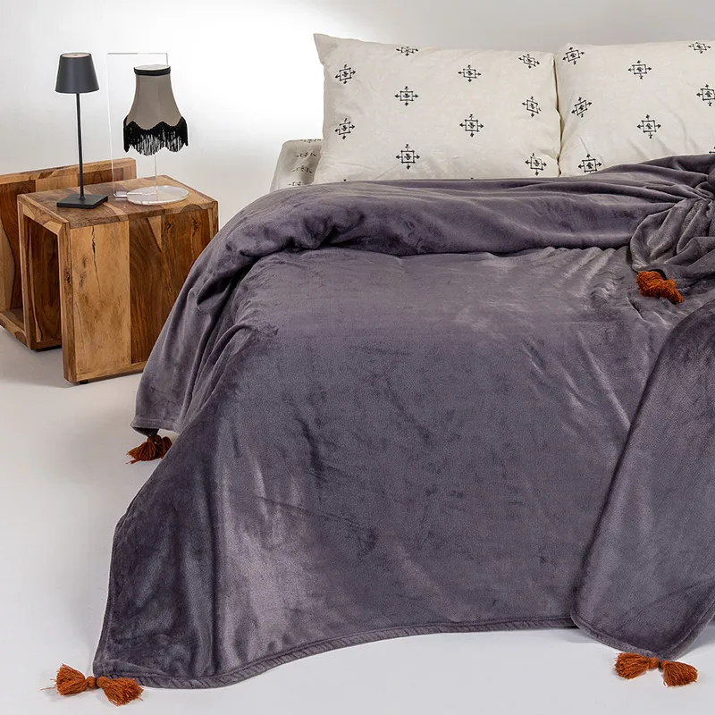 Κουβέρτα Fleece Υπέρδιπλη 220x240 Melinen Berlin Dark Grey 220x240