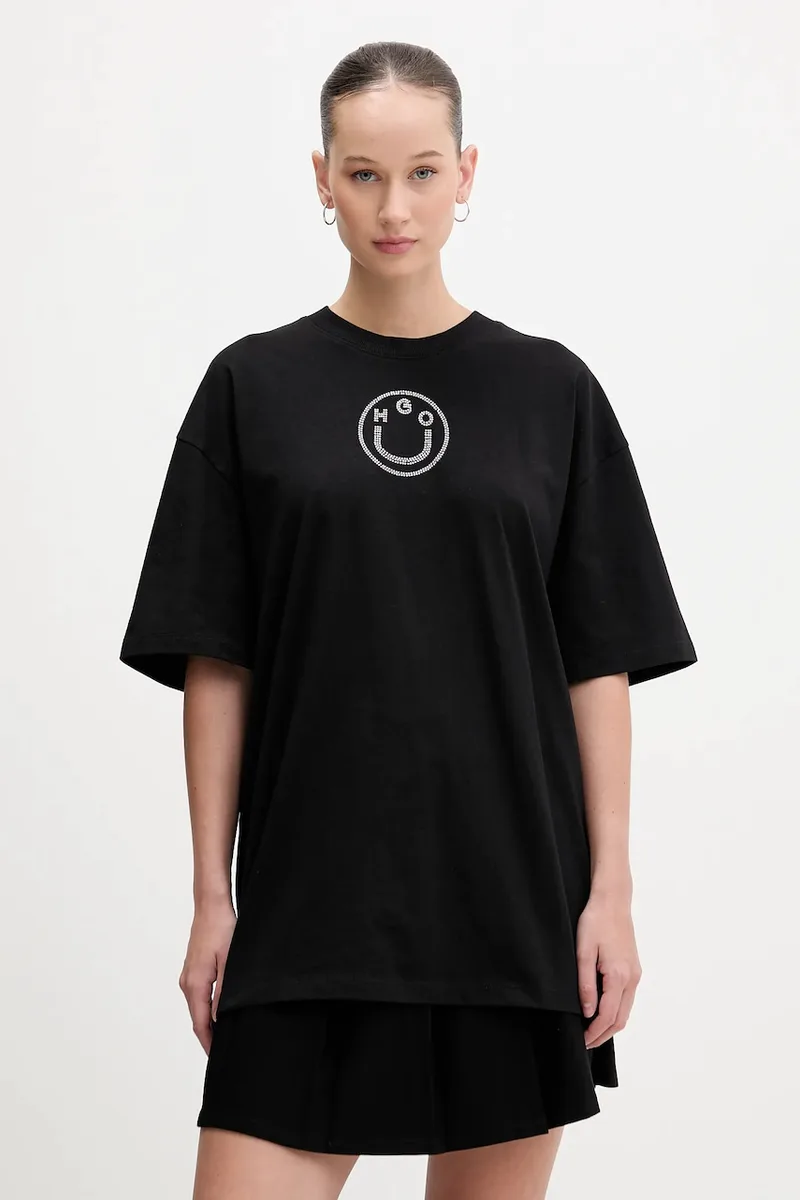 Βαμβακερό μπλουζάκι Hugo Blue Oversized _Tee_B_9