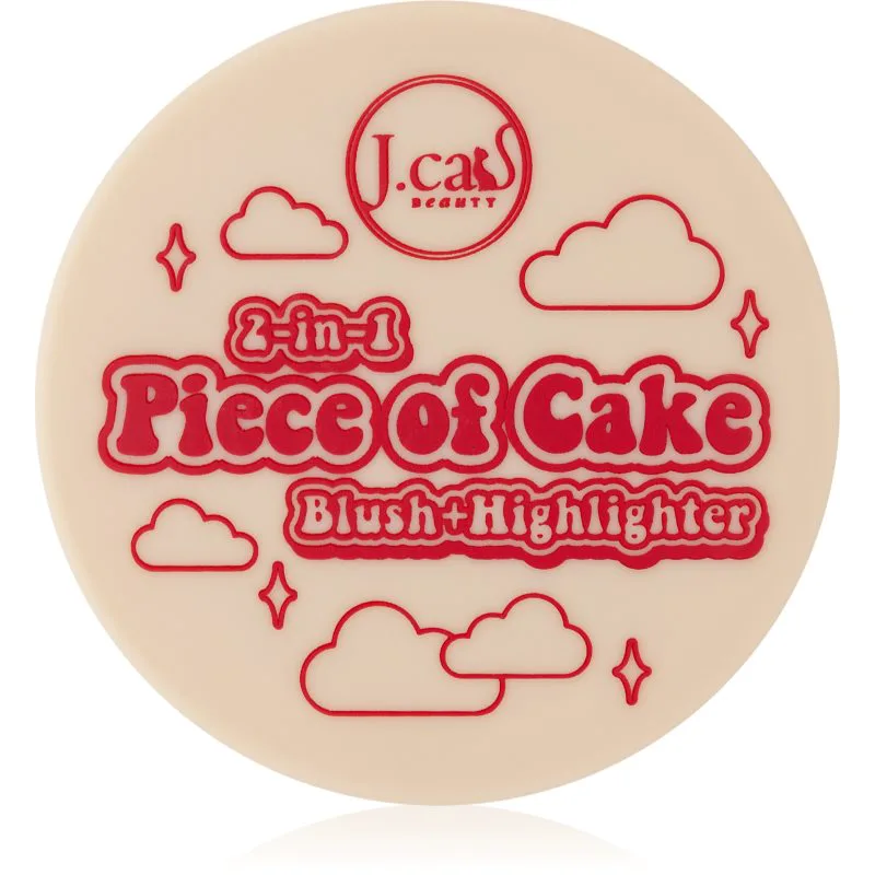 J.Cat Beauty 2 In 1 Piece Of Cake ρουζ για φωτεινότητα απόχρωση Cherry Sweet 12.1 γρ