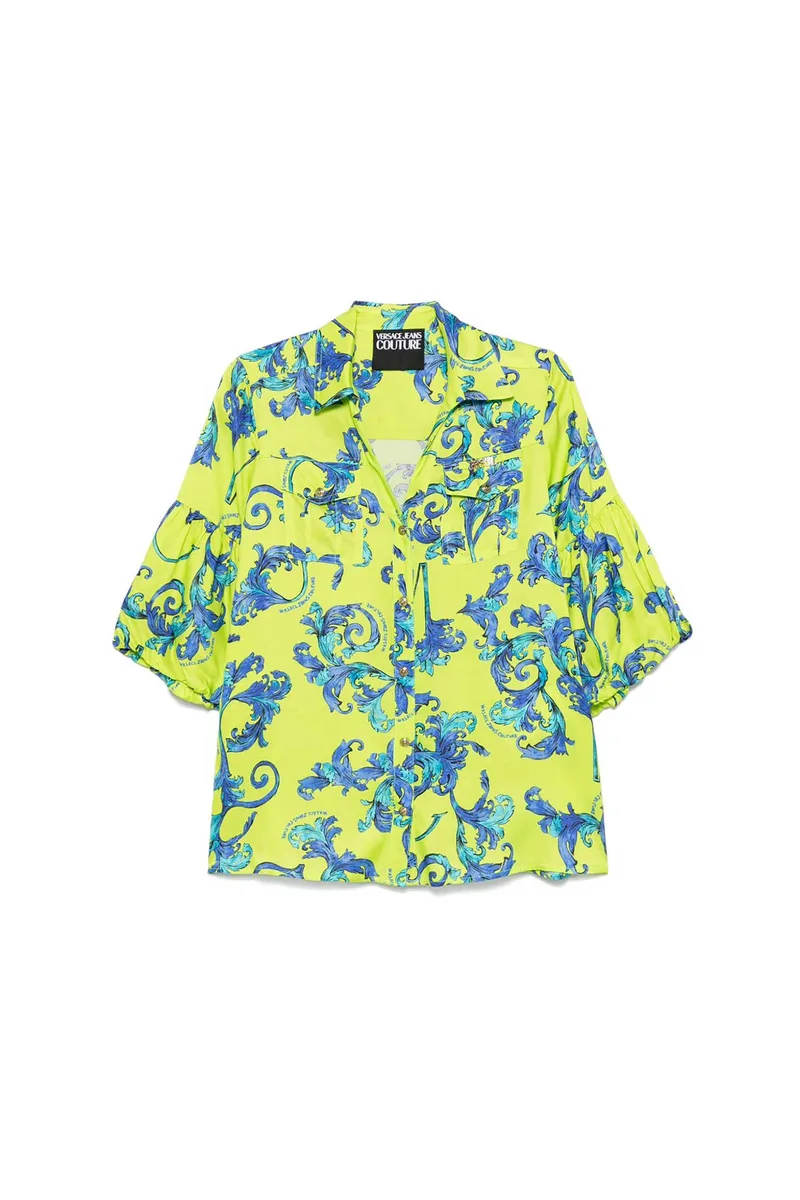 Versace Jeans Couture γυναικείο πουκάμισο με μανίκια balloon - 78HAL200NS639 Πράσινο Lime