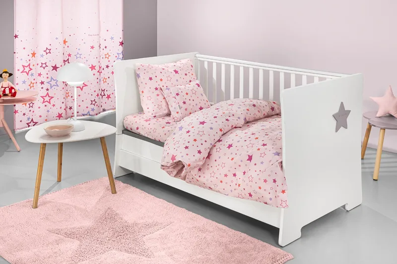 Σετ Σεντόνια Κούνιας Guy Laroche Bebe Starland Ροζ 115x170