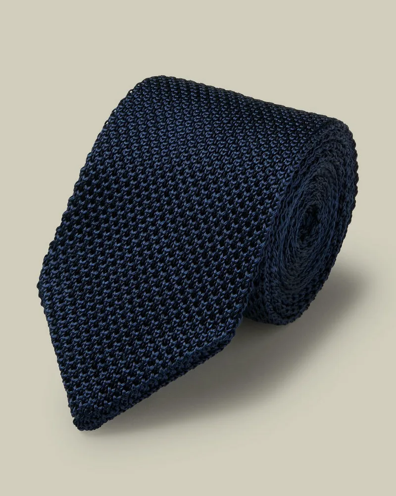 Charles Tyrwhitt Ανδρική Πλεκτή Γραβάτα Slim από Μετάξι σε Royal Blue