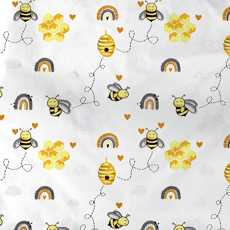 Σεντόνι Μεμονωμένο Λίκνου 80X110 Dimcol Honey Bee 545 Χωρίς Λάστιχο (80x110)