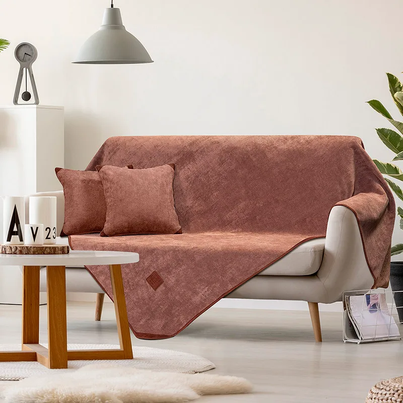 Ριχτάρι Διθέσιου Καναπέ 180x250 Beauty Home 8405 Tabac Ροζ 180x250