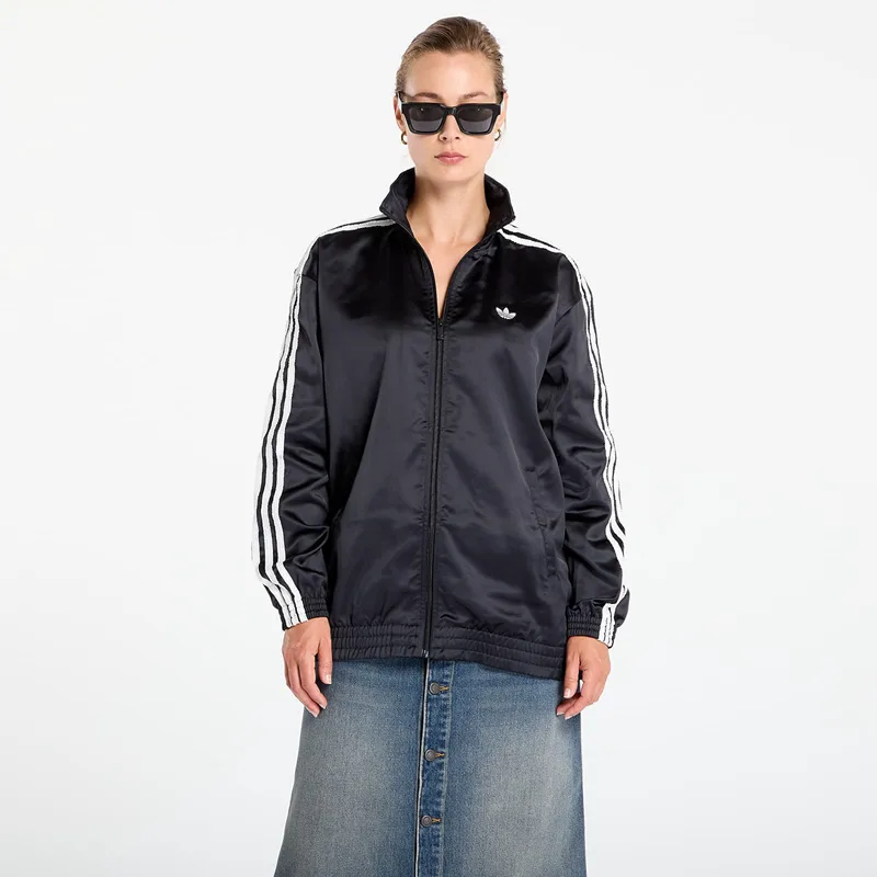 Μπουφάν adidas Originals Satin Firebird Track Top Ruffle 3-Stripes Black M