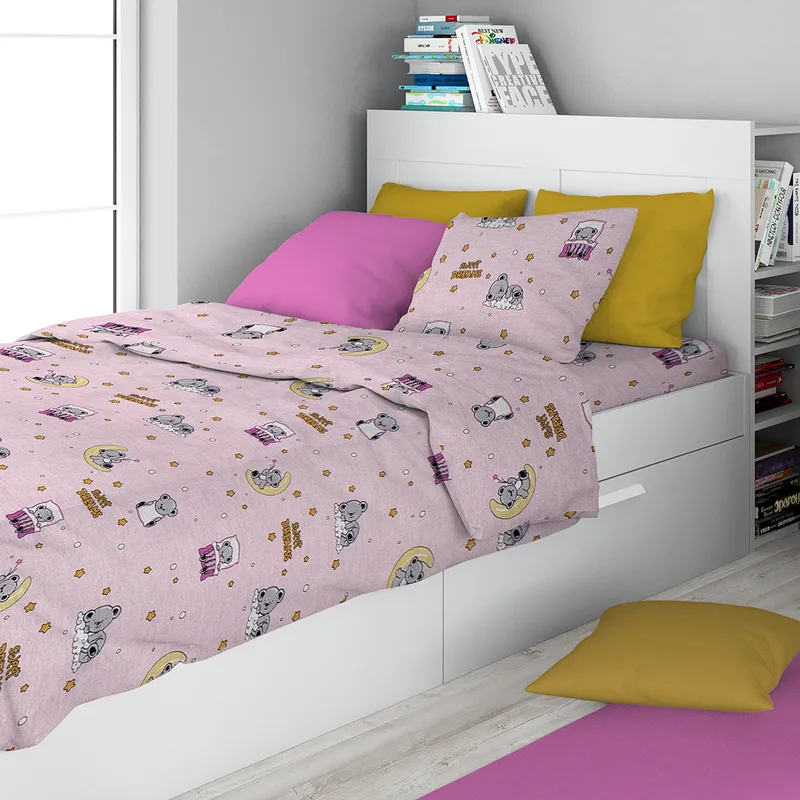 Σεντόνια Μονά (Σετ 3τμχ) Dimcol Sweet Dreams 550 Ροζ