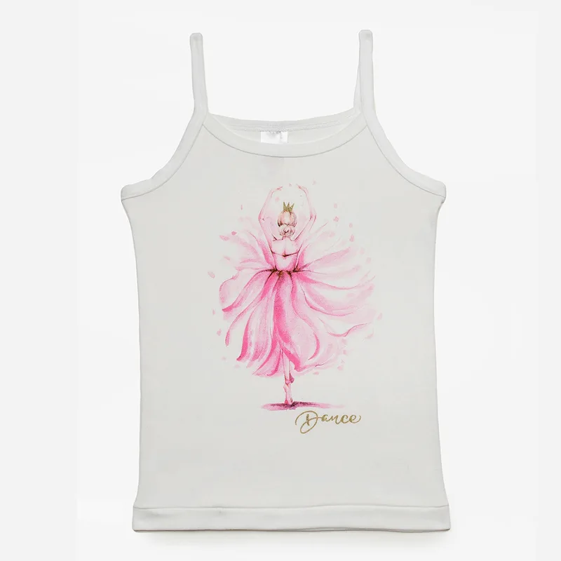 Φανελάκι Παιδικό Αμάνικο Minervakia Ballerina 42172-005 Λευκό No2 No2