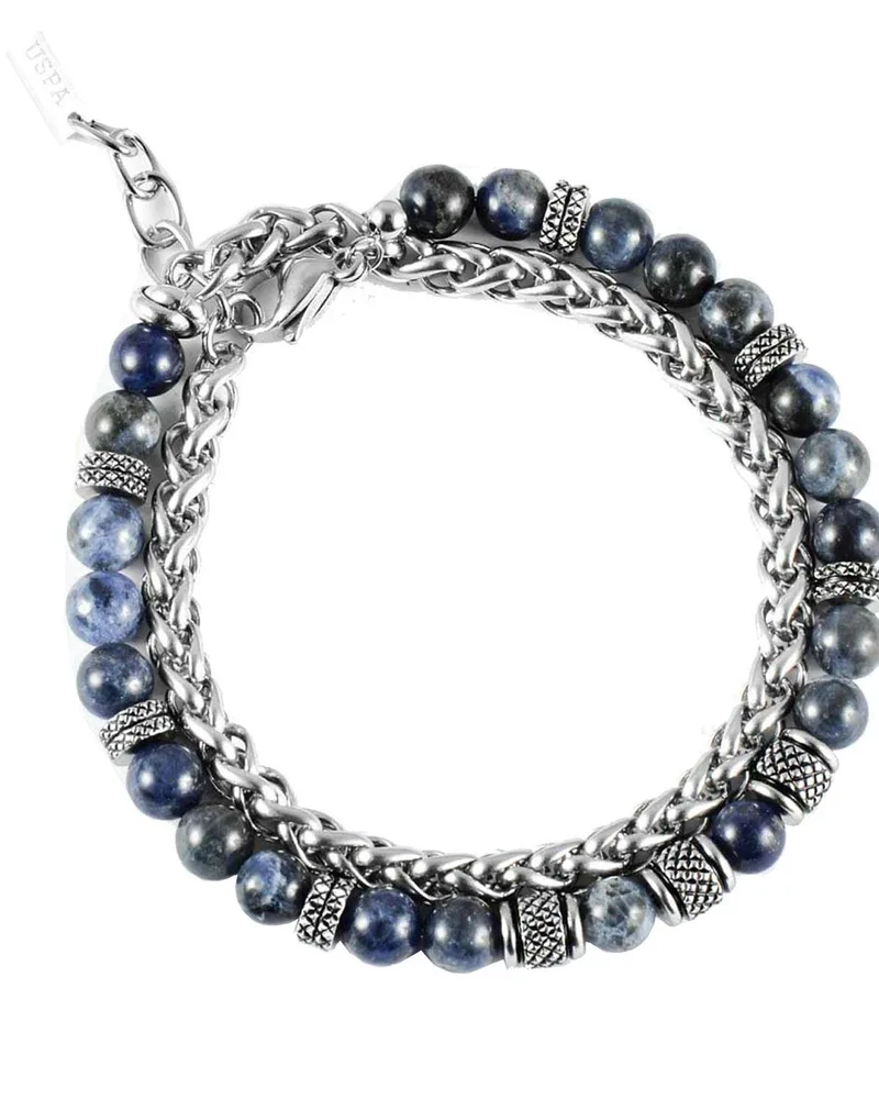 U.S. POLO Βραχιόλι από Aνοξείδωτο ατσάλι Silver & Blue JW9228BR