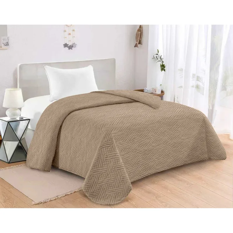 Κουβερλι Microfiber Υπερδιπλο 220X240 Adam Home Gloria Mocha