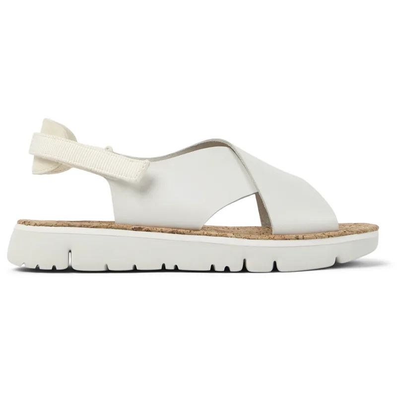 CAMPER Oruga - Πέδιλα Για Γυναικεία - Λευκό, Μέγεθος 35, Smooth leather/Cotton fabric