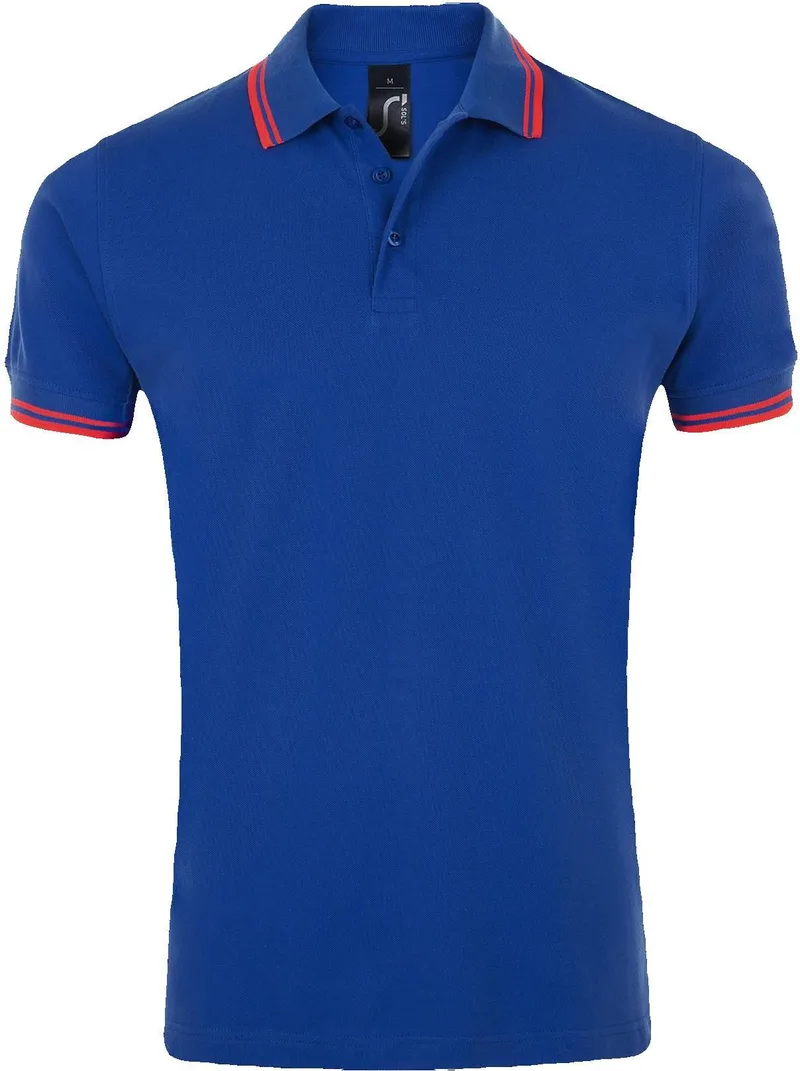 Ανδρικό πόλο πικέ Pasadena Men SOLS 00577 Royal Blue/Neon Coral