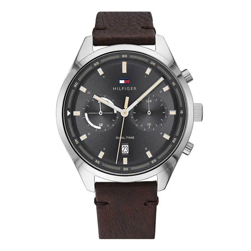 TOMMY HILFIGER Bennett Brown Leather Strap 1791729