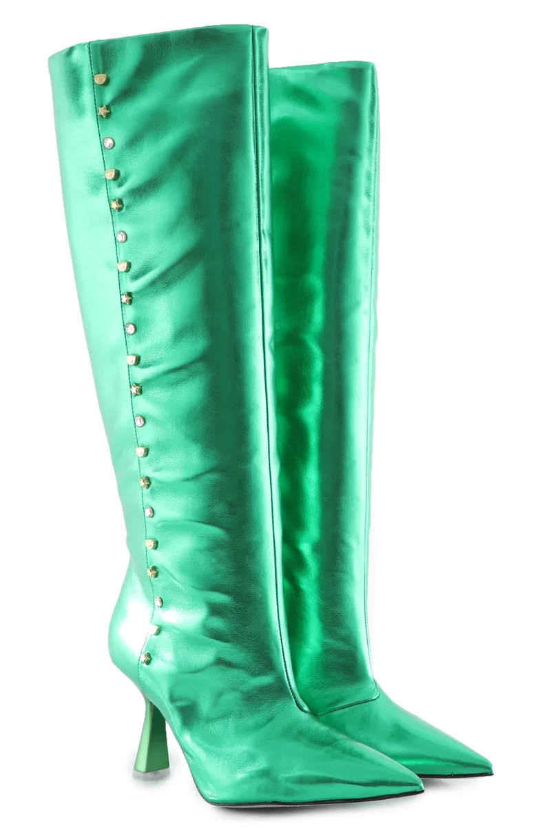 Μπότες Chiara Ferragni Laminated CF3051_027-LAMINATED GREEN Γυναικείο