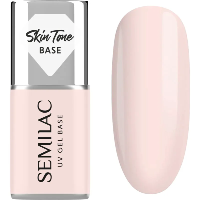 Semilac UV Gel Base Skin Tone Base βάση βερνίκι για τζελ νύχια απόχρωση Rose Μπεζ 7 ml