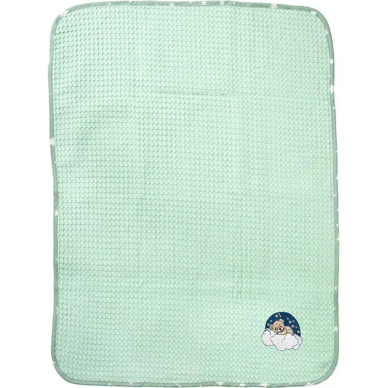 Κουβέρτα Πικέ Αγκαλιάς 80x110 Dimcol Cloudy Bear 178 Mint