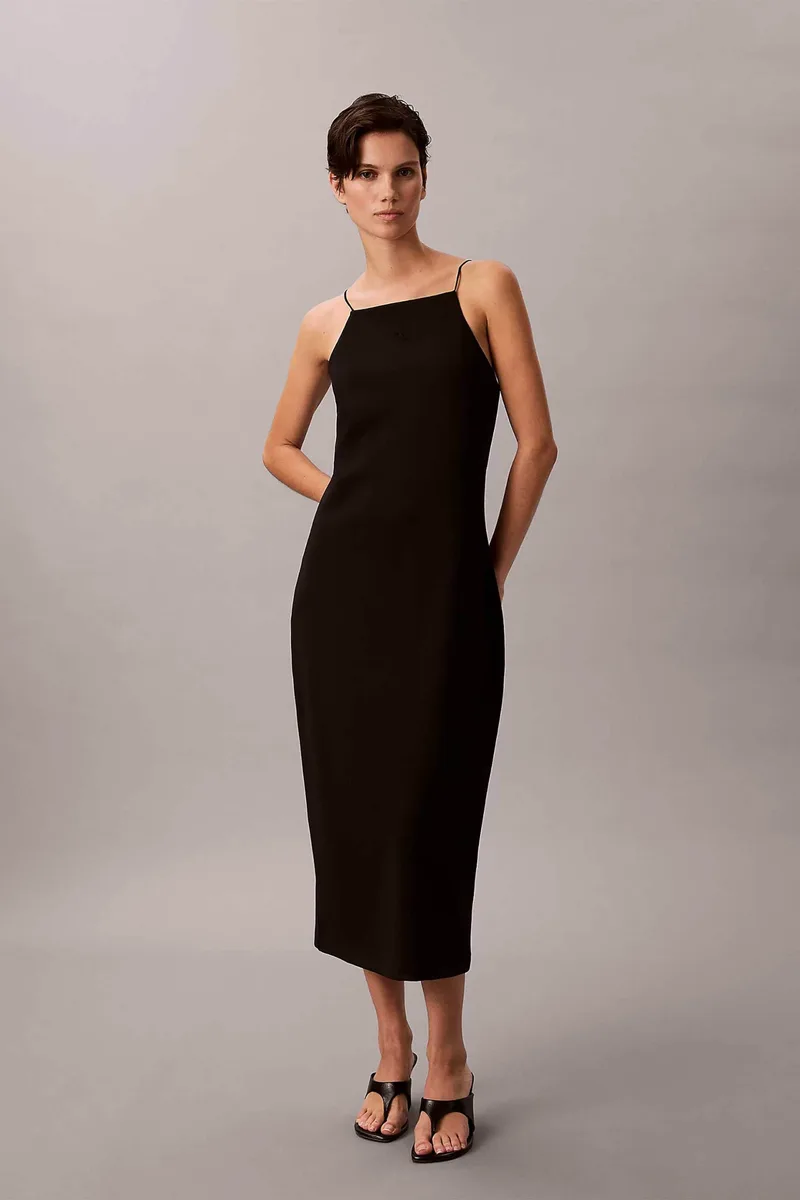 Calvin Klein Jeans γυναικείο midi φόρεμα με λεπτές τιράντες "Milano" - LV044F208G Μαύρο