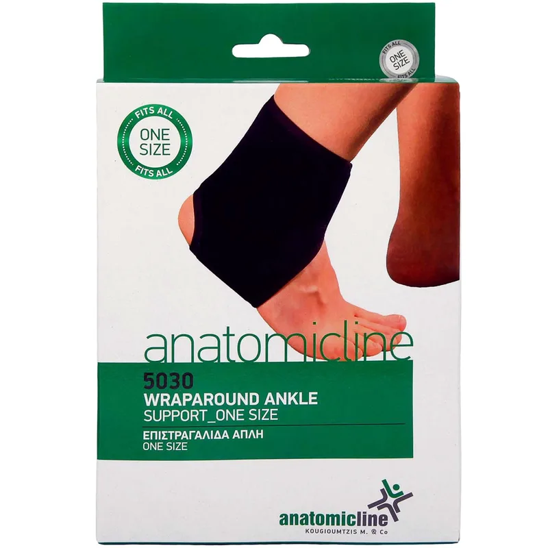 Anatomic Line 5030 Wraparound Ankle One Size Επιστραγαλίδα Απλή σε Μαύρο Χρώμα 1 Τεμάχιο
