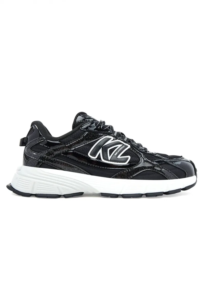 KARL LAGERFELD ΠΑΠΟΥΤΣΙΑ SNEAKERS ORION ΛΟΥΣΤΡΙΝΙ ΛΕΠΤΟΜΕΡΕΙΕΣ LOGO ΜΑΥΡΟ