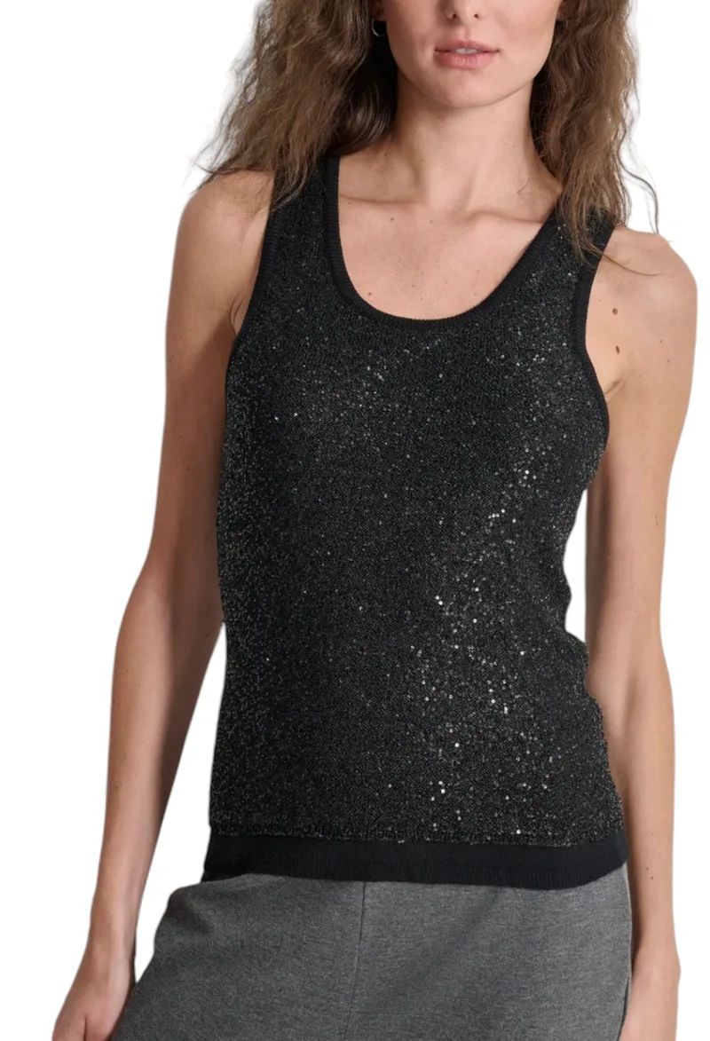 Μπλούζα Αμάνικη DKNY Sequin Yarn P4HSAT29-BBL Γυναικείο